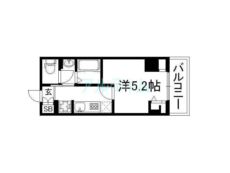 マンションロードウェイ(1K/4階)の間取り写真