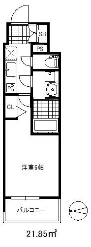 ライブカーサ王子公園(1K/3階)の間取り写真
