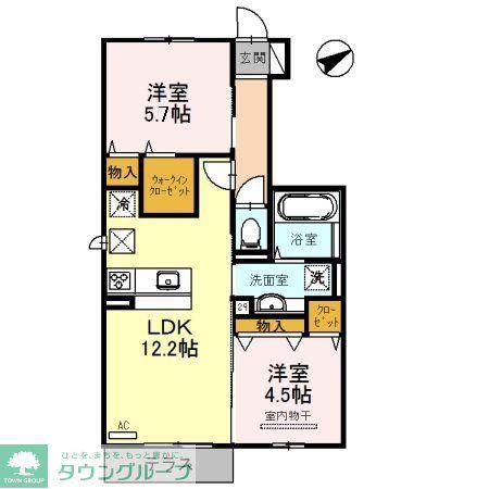 パークスクエア城南 参番館(2LDK/1階)の間取り写真