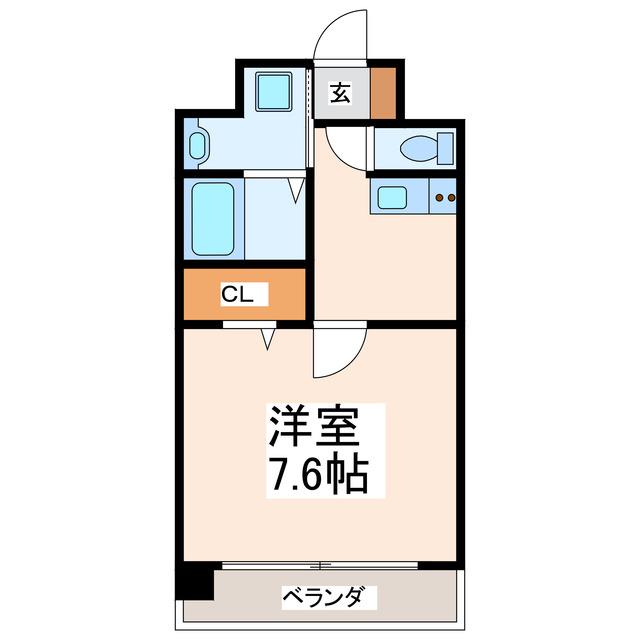 クロノス37九品寺(1K/7階)の間取り写真