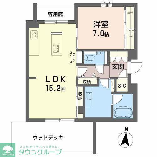 エグゼスト ネロ(1LDK/1階)の間取り写真