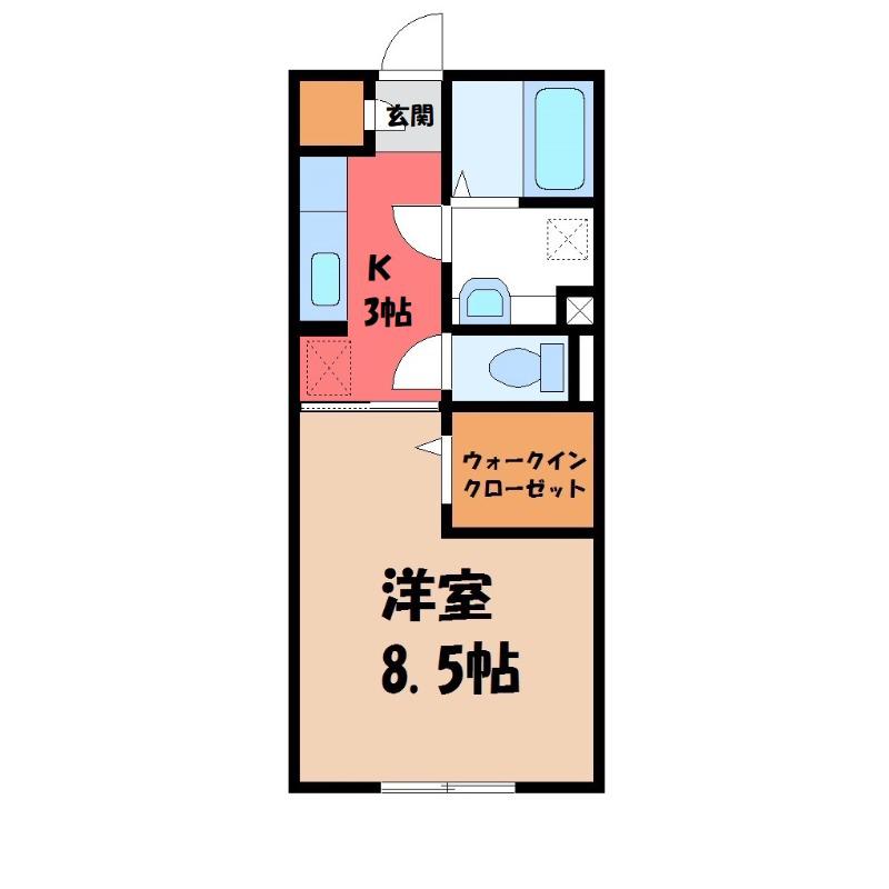 グランメゾン朝倉(1K/1階)の間取り写真