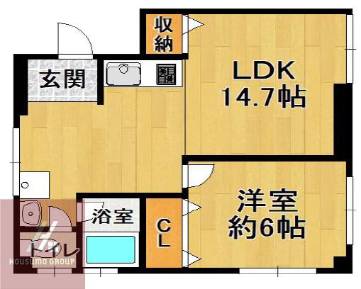 渡辺マンション(1LDK/2階)の間取り写真