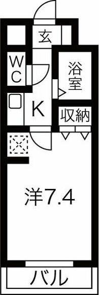 光レジデンス南館(1K/2階)の間取り写真