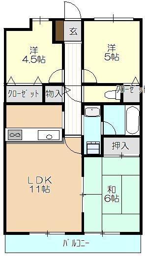 シャレード21(3LDK/3階)の間取り写真