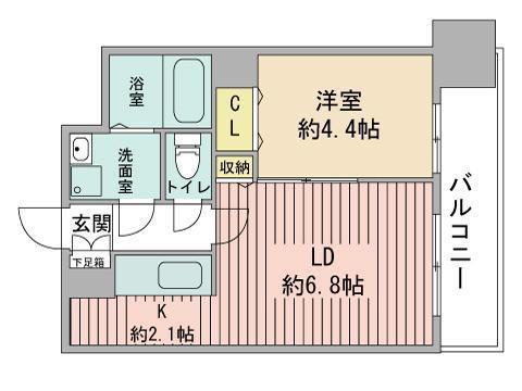 レジディア札幌駅前(1LDK/8階)の間取り写真