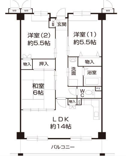 KOHEEII(3LDK/3階)の間取り写真