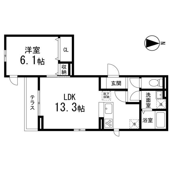 D-ROOM大和町(1LDK/2階)の間取り写真