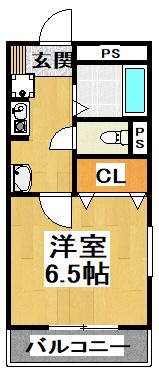リトゥール澤(1K/2階)の間取り写真