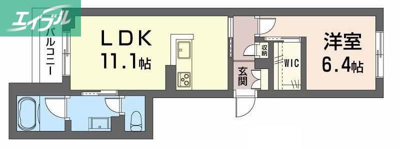 アメリス(1LDK/2階)の間取り写真