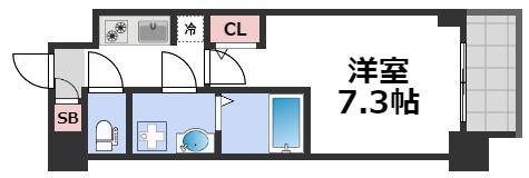 サムティ大阪GRAND イースト(1K/6階)の間取り写真