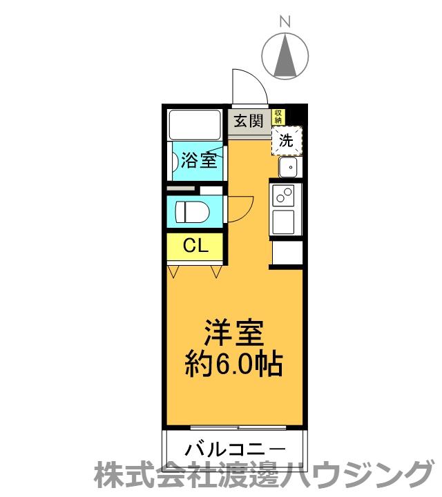 COCORO吹田(ワンルーム/2階)の間取り写真