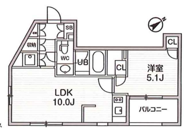 大田西馬込レジデンス(ワンルーム/1階)の間取り写真