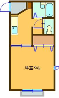 ハイツ林立(1K/2階)の間取り写真