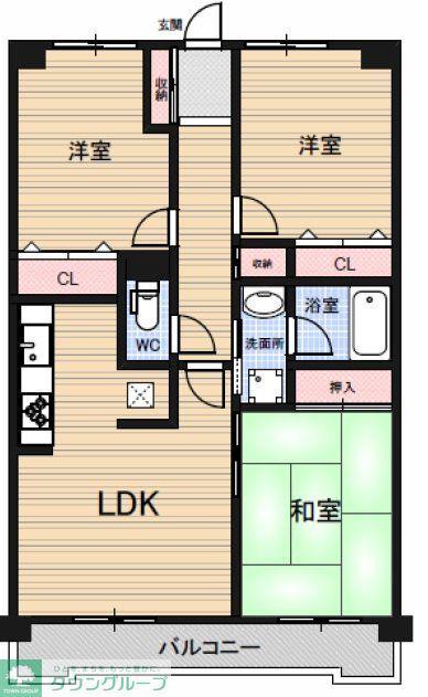 ファインビュー千葉(3LDK/7階)の間取り写真