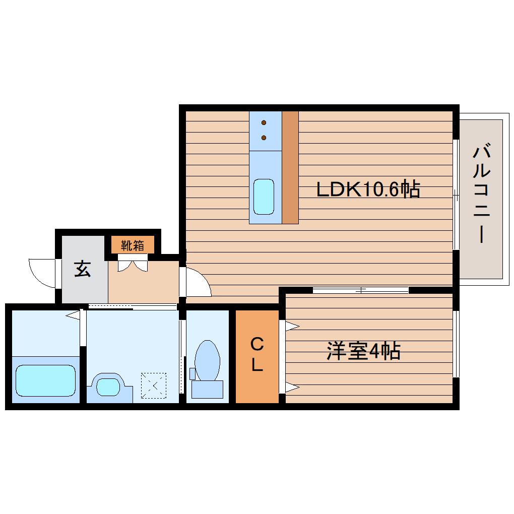 アル・ソーレII(1LDK/1階)の間取り写真