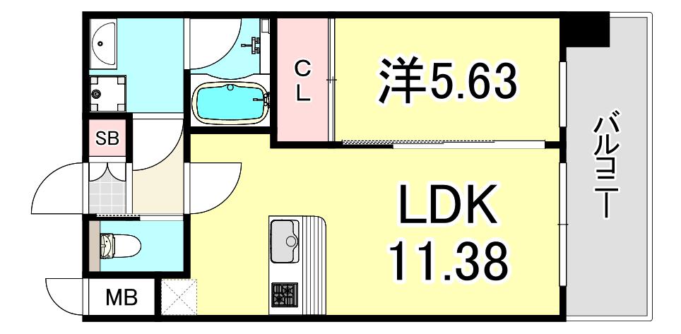 プレジオ塚本ASIAN(1LDK/10階)の間取り写真