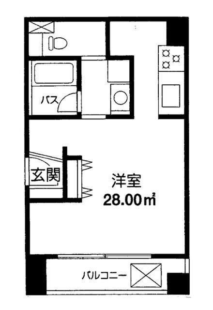 クレスト六本木2(ワンルーム/2階)の間取り写真