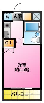 サカエフラット元住吉(ワンルーム/1階)の間取り写真