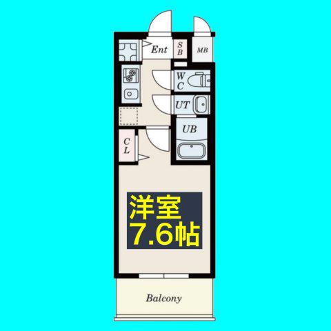 S-RESIDENCE上飯田駅前(1K/3階)の間取り写真