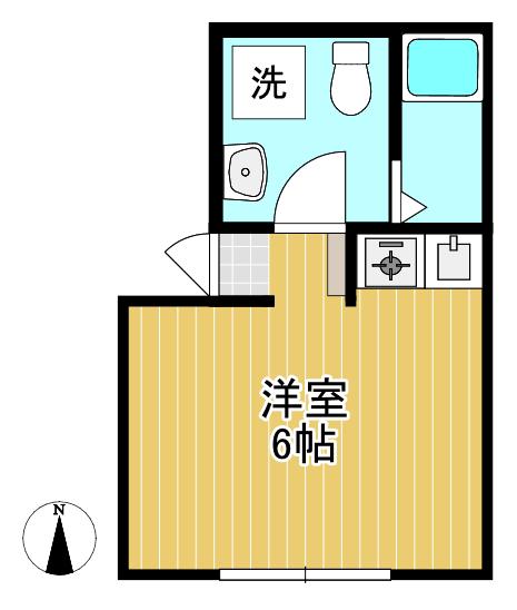 コーラルタウン(ワンルーム/1階)の間取り写真