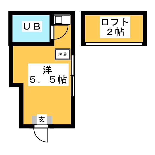 スカイコーポ(ワンルーム/1階)の間取り写真