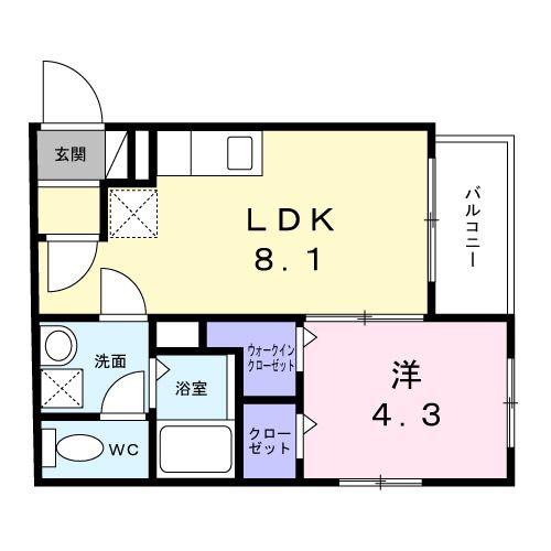 フィオーレ(1LDK/3階)の間取り写真