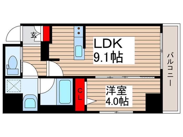 ティモーネ押上ノルド(1LDK/6階)の間取り写真