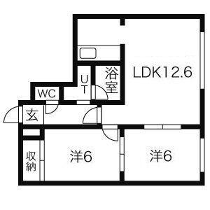 レスポールめぐみ(2LDK/1階)の間取り写真