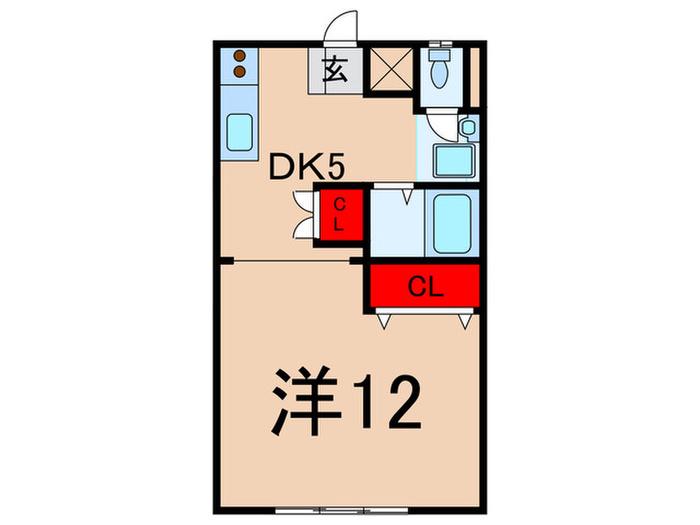 ダイヤモンドビル(1DK/2階)の間取り写真