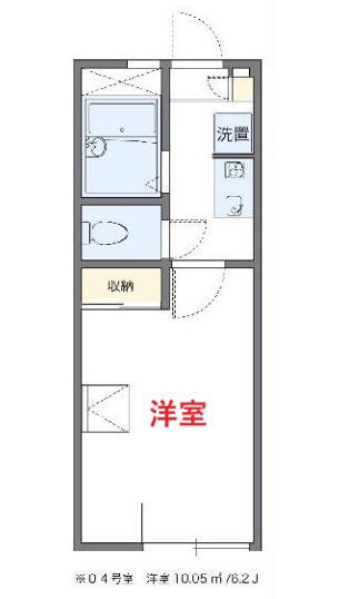 レオパレスエバラ(1K/1階)の間取り写真
