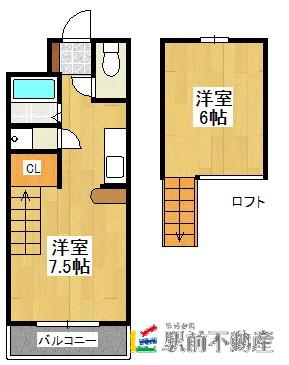 SHANT上津A棟(ワンルーム/2階)の間取り写真