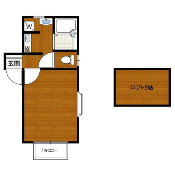 グランモア宮中3B(1K/2階)の間取り写真