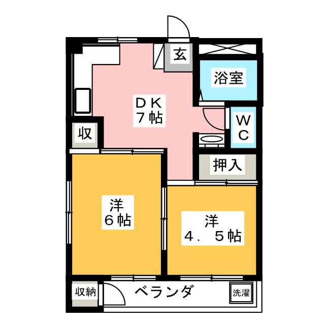 西池袋ハイツ(2DK/3階)の間取り写真