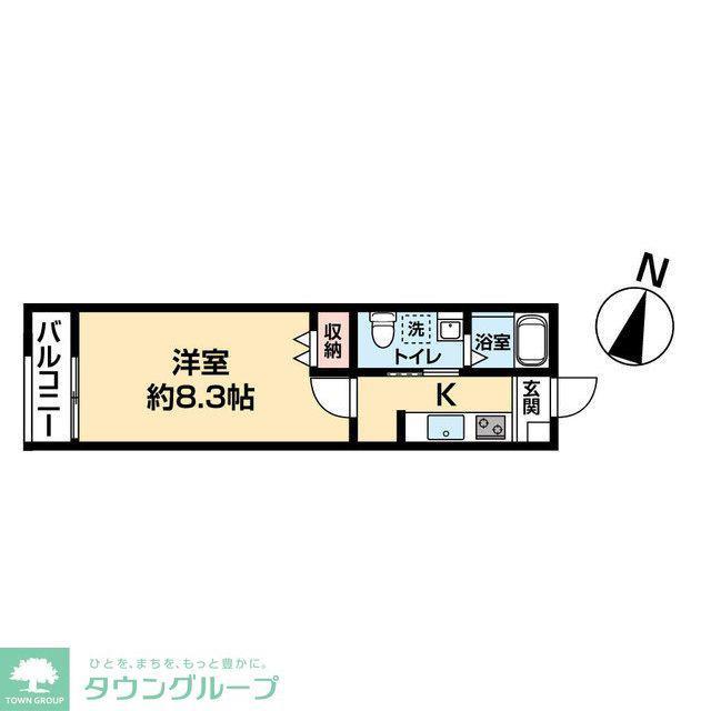 MQUARTO与野本町(1K/2階)の間取り写真