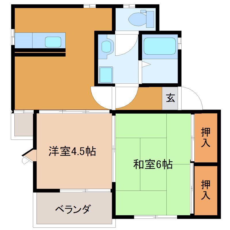 TIAMOI(1LDK/2階)の間取り写真