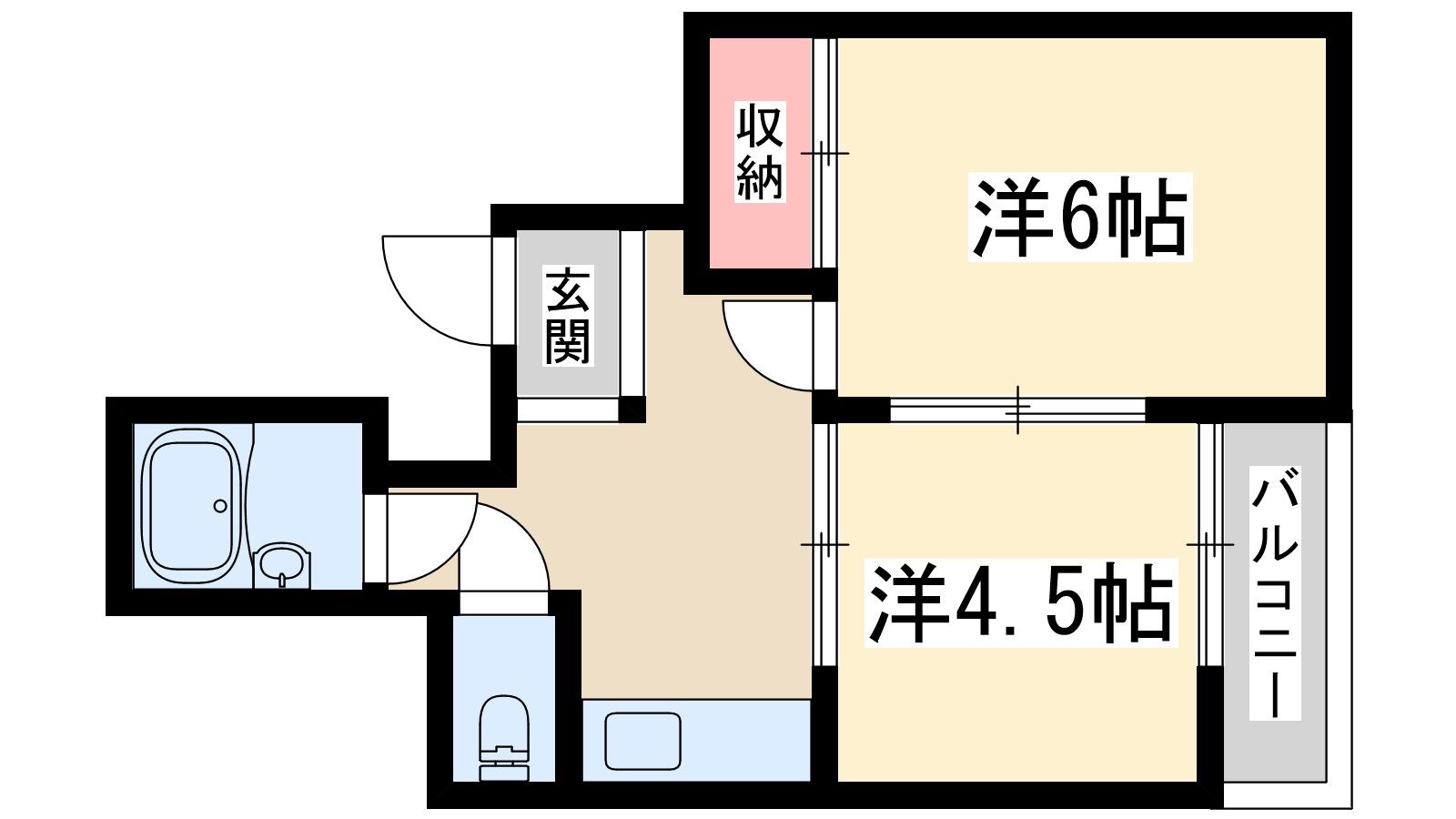 メゾン新高(2K/2階)の間取り写真