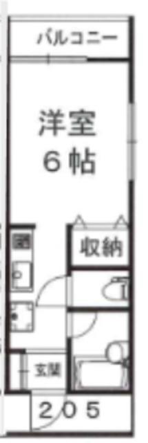 ルネッサンス宮川(ワンルーム/2階)の間取り写真