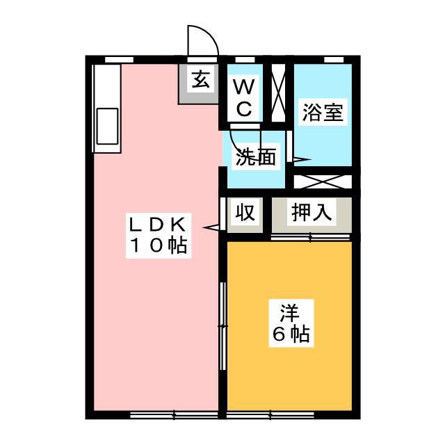 サンシティー淀平(1LDK/1階)の間取り写真