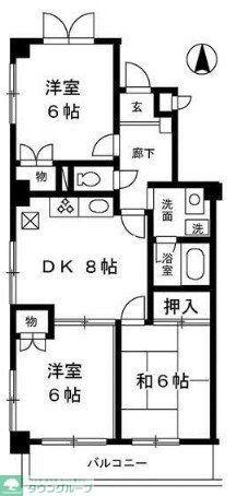 K-CUBE(3DK/2階)の間取り写真