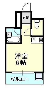 ロイヤルクレイン樽井(ワンルーム/2階)の間取り写真
