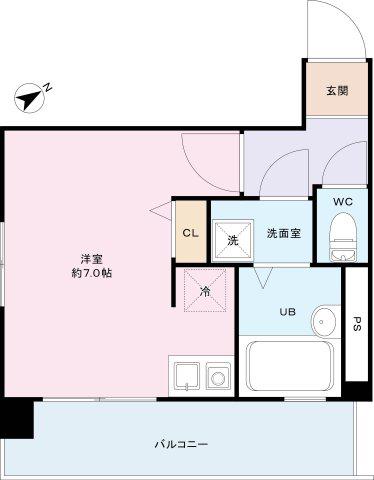 新宿ローヤルコーポ(ワンルーム/2階)の間取り写真