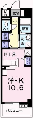 カーサ イーグレット(1K/5階)の間取り写真