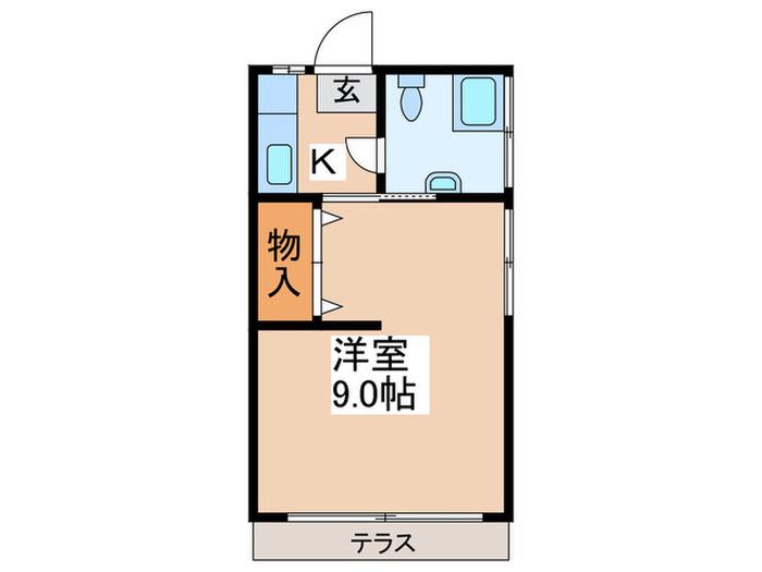ANDOコーポ(1K/1階)の間取り写真