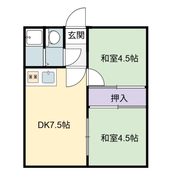 コーポ312(2DK/2階)の間取り写真