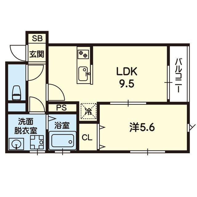 ESTASIA UTO A(1LDK/1階)の間取り写真