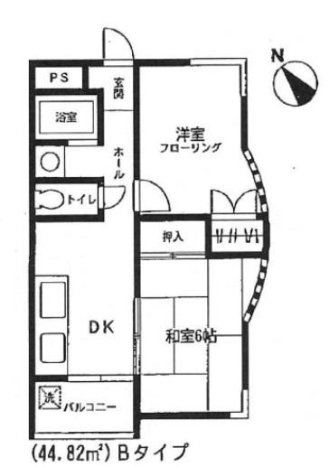 津田沼ホームズ(2DK/2階)の間取り写真