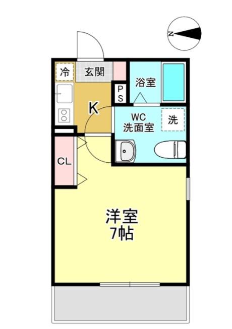 アーバンステージ清澄白河III(1K/1階)の間取り写真