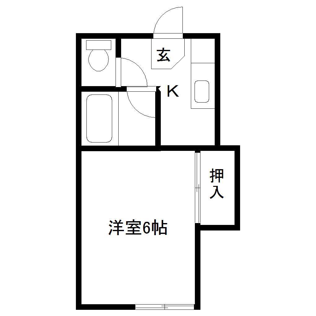 ペレオ河原町(1K/2階)の間取り写真