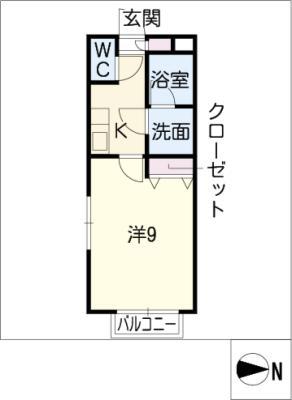 CIAO FIORE(1K/1階)の間取り写真